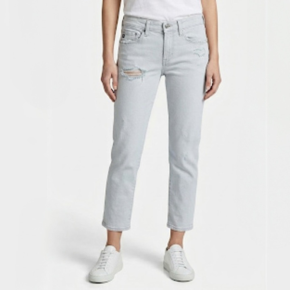 AG Adriano Goldschmied The Piper Crop Slouchy Slim Ankle Jean Denim Light Blue